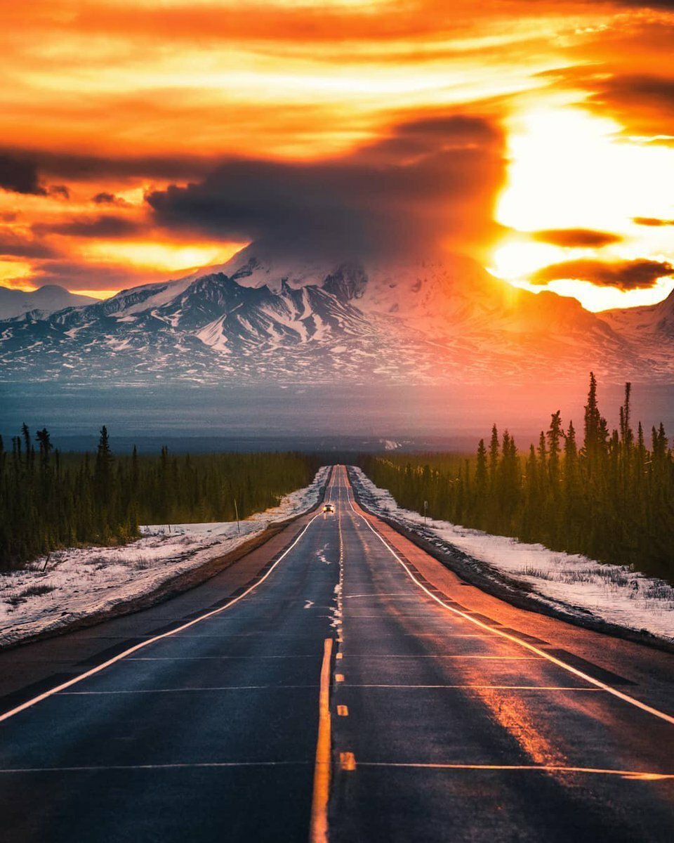 Аляска дорога и горы