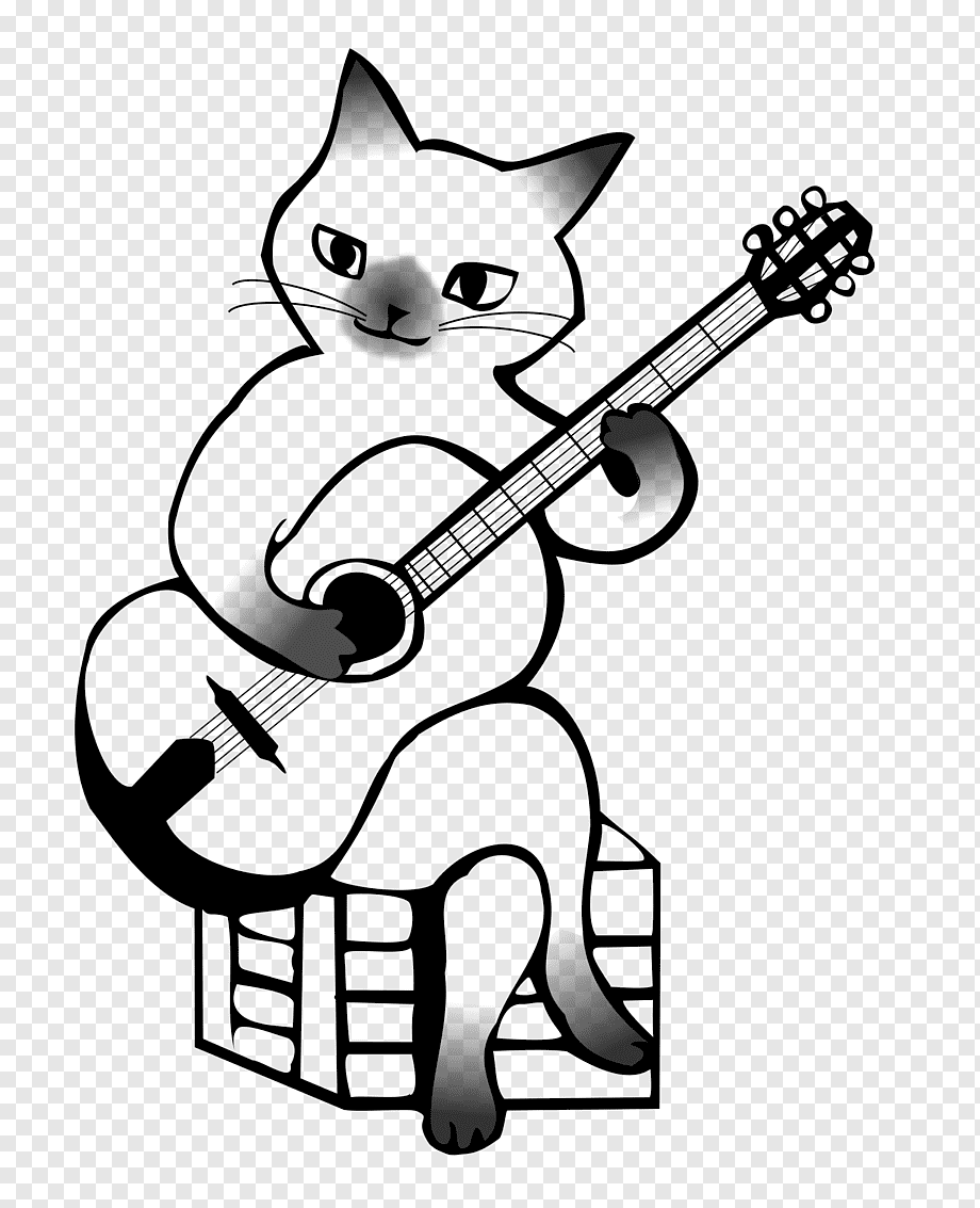 Кот с музыкальным инструментом