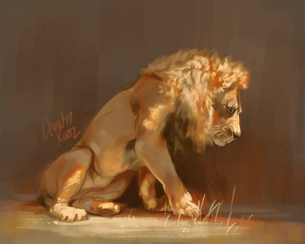 Тату агрессивного Льва