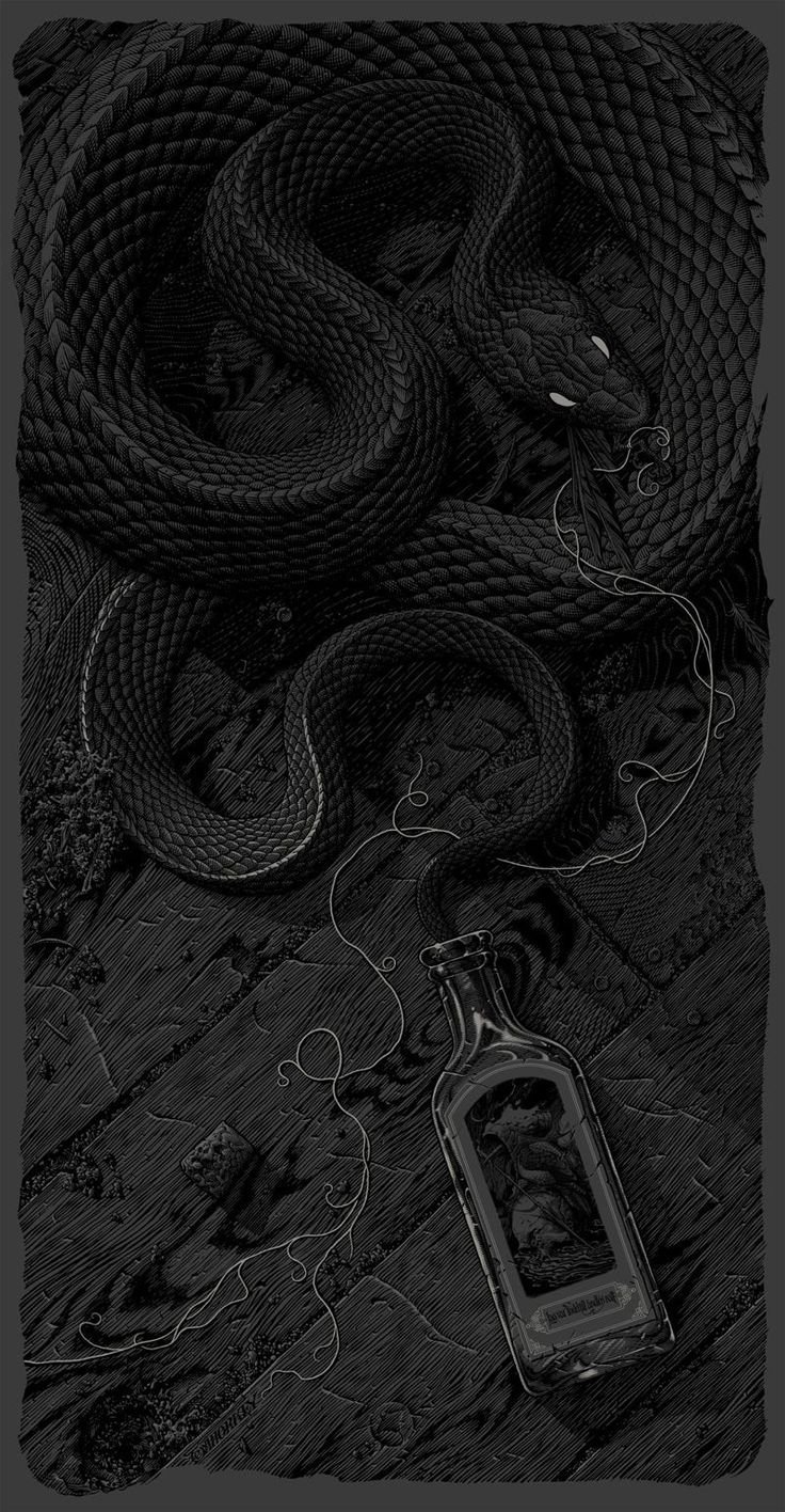 Черная змея арт
