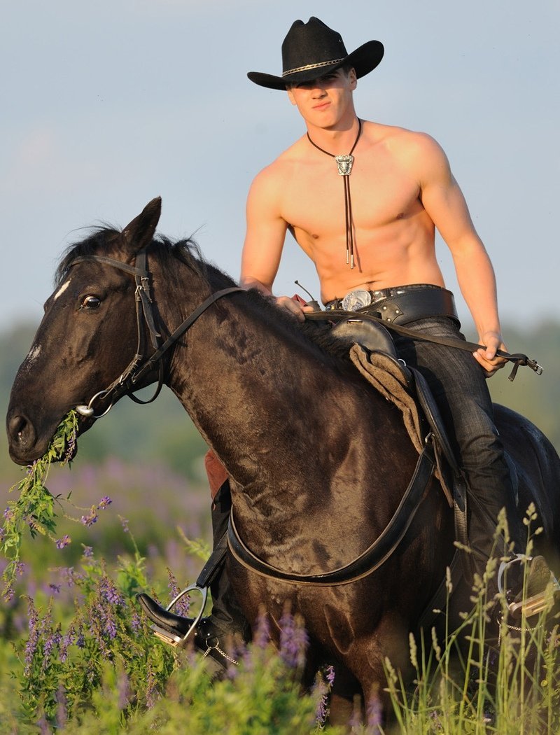 Красивый мужчина на коне