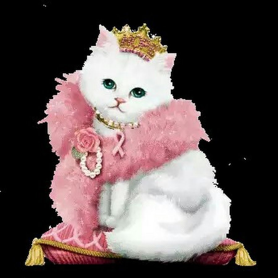 Белый котенок в короне