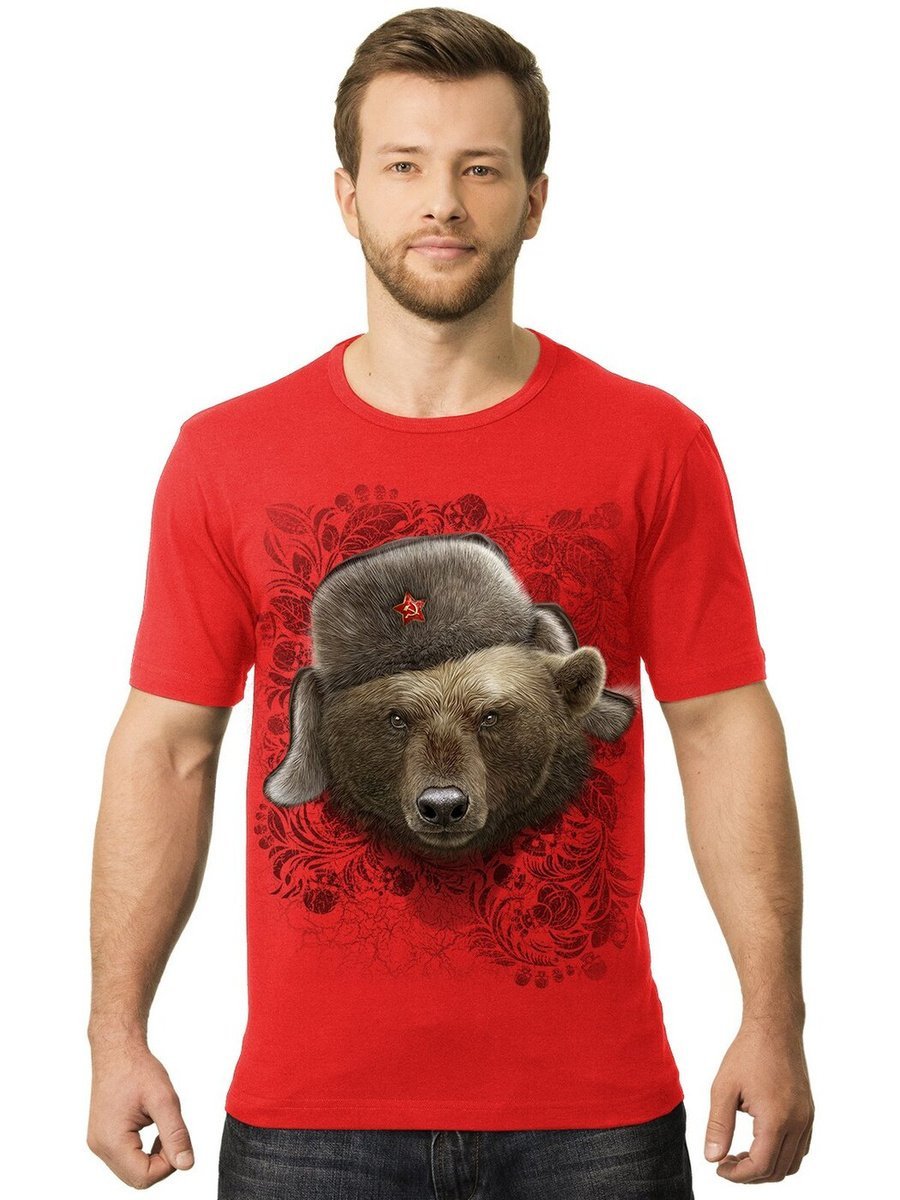 Русский медведь с балалайкой и водкой