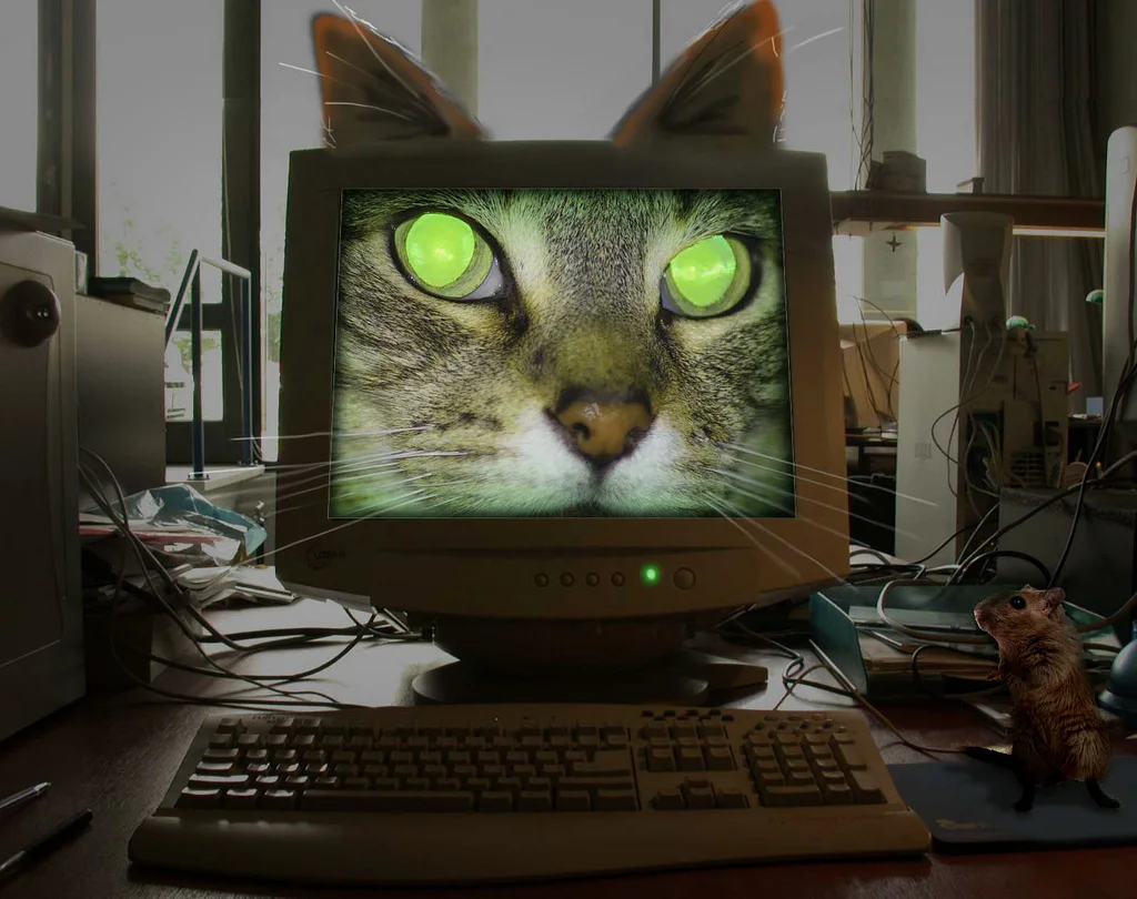 Computer day. Кошка и компьютер. Прикольный компьютер. Кошка за компьютером. Коты и компьютеры.