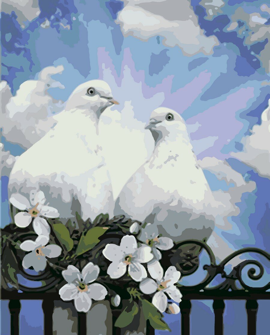 Пара красивых голубей
