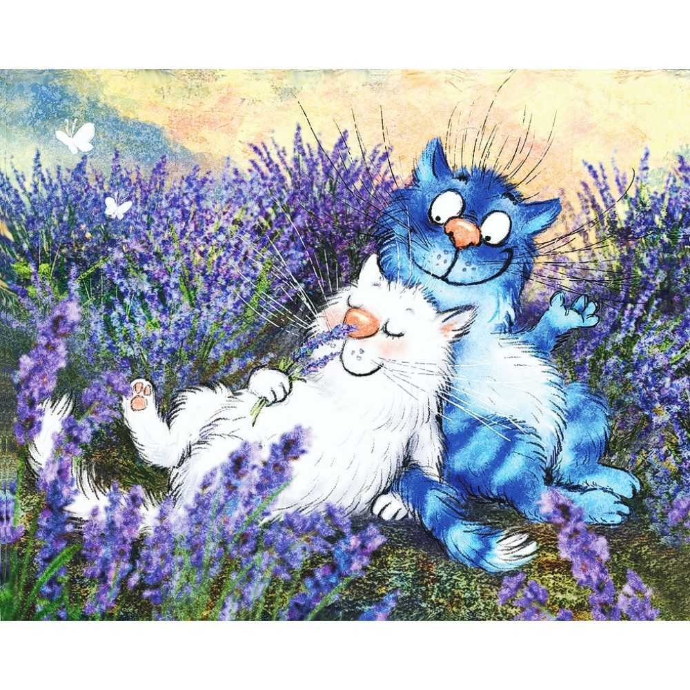 Синие коты Ирины Зенюк с котятами