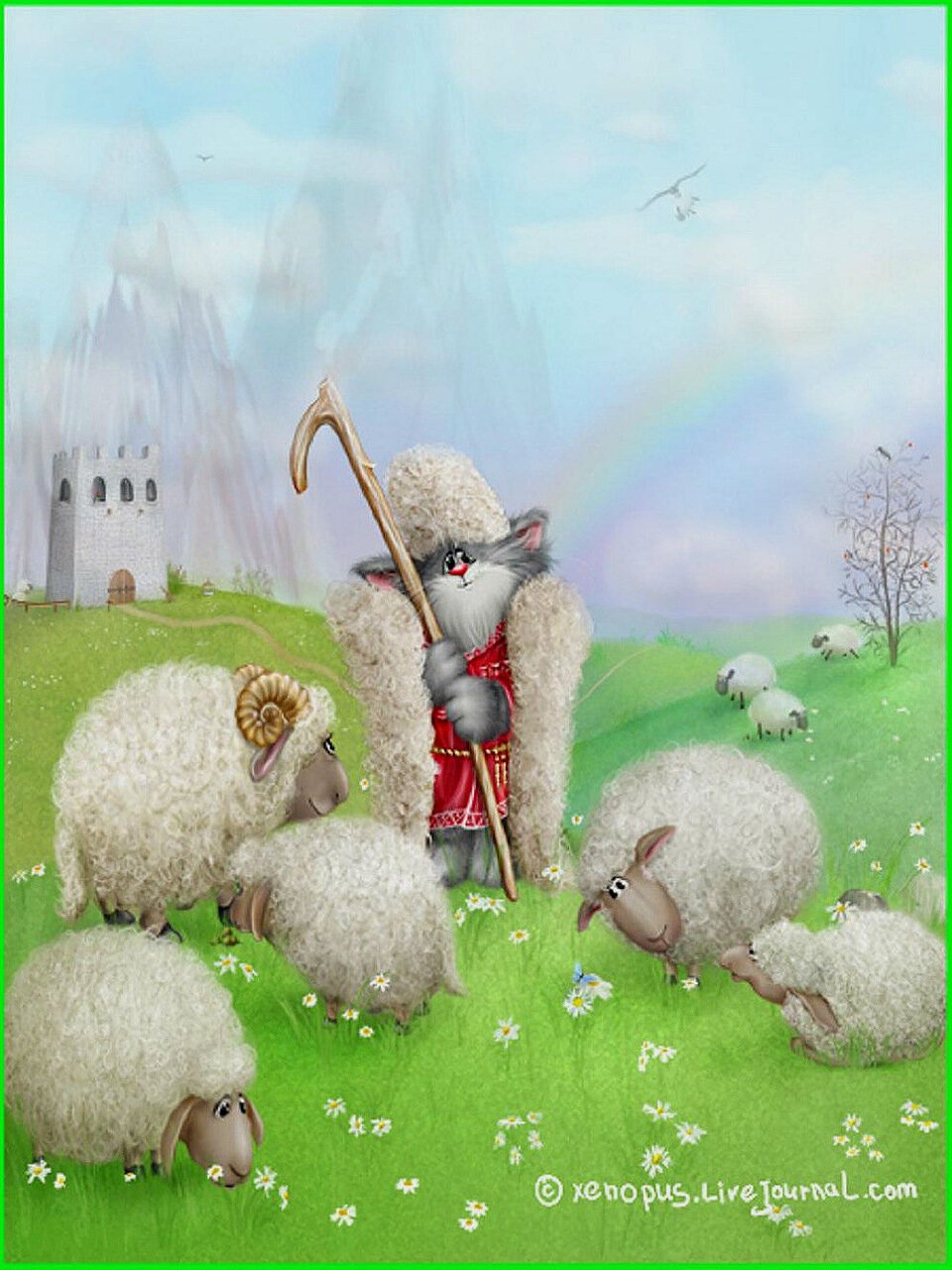 Пастух с овечкой