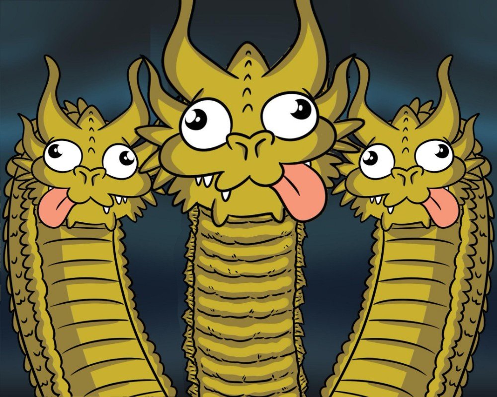 Мем три головы дракона Кинг Гидора