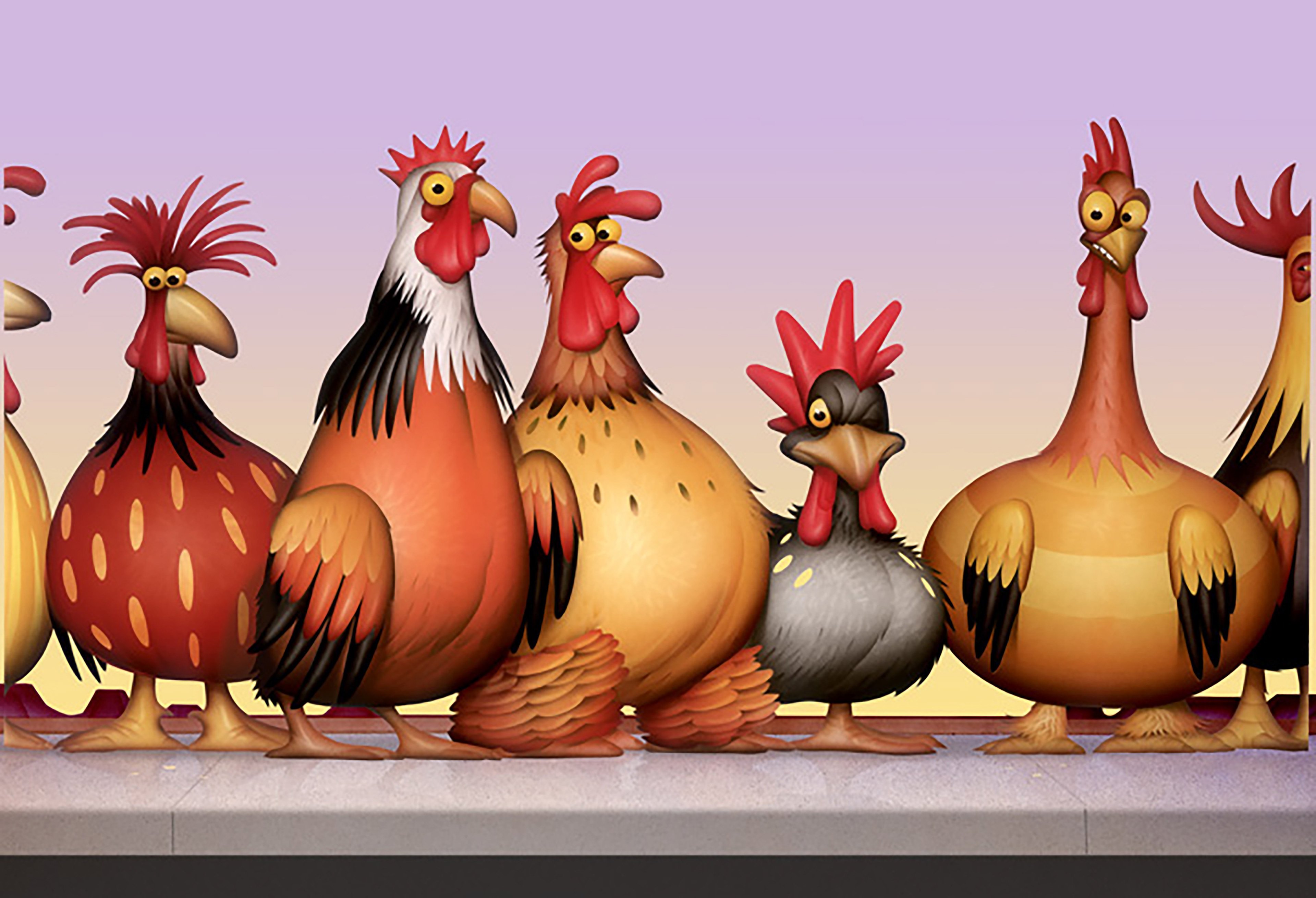 Курица первого дня. Веселые курочки. Курица смешная картинка. Пять куриц. Курица арт.