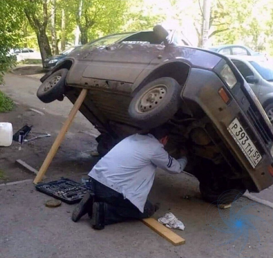 Смешной ремонт автомобиля
