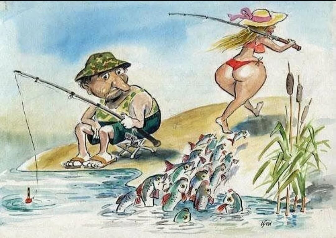 Поехали рыбачить. Рыбак карикатура. Рыбалка карикатуры. Приколы на тему рыбалка. Карикатуры про рыбалку смешные.