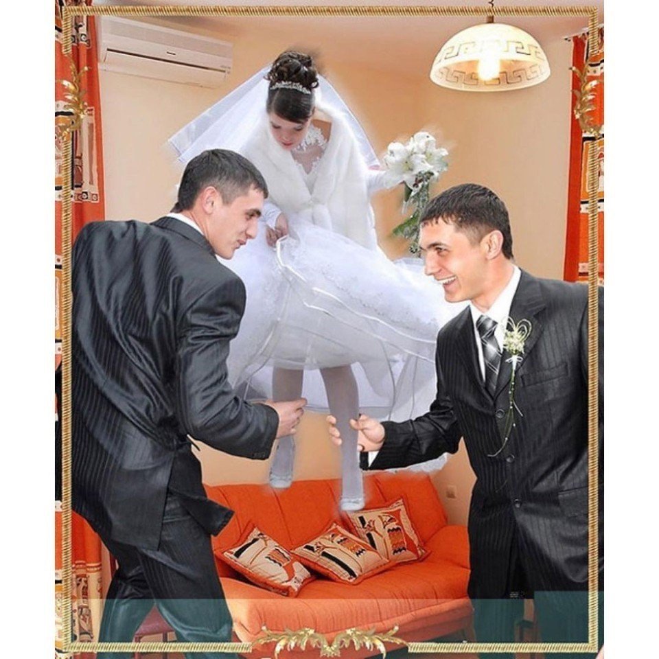 Смешной свадебный фотошоп