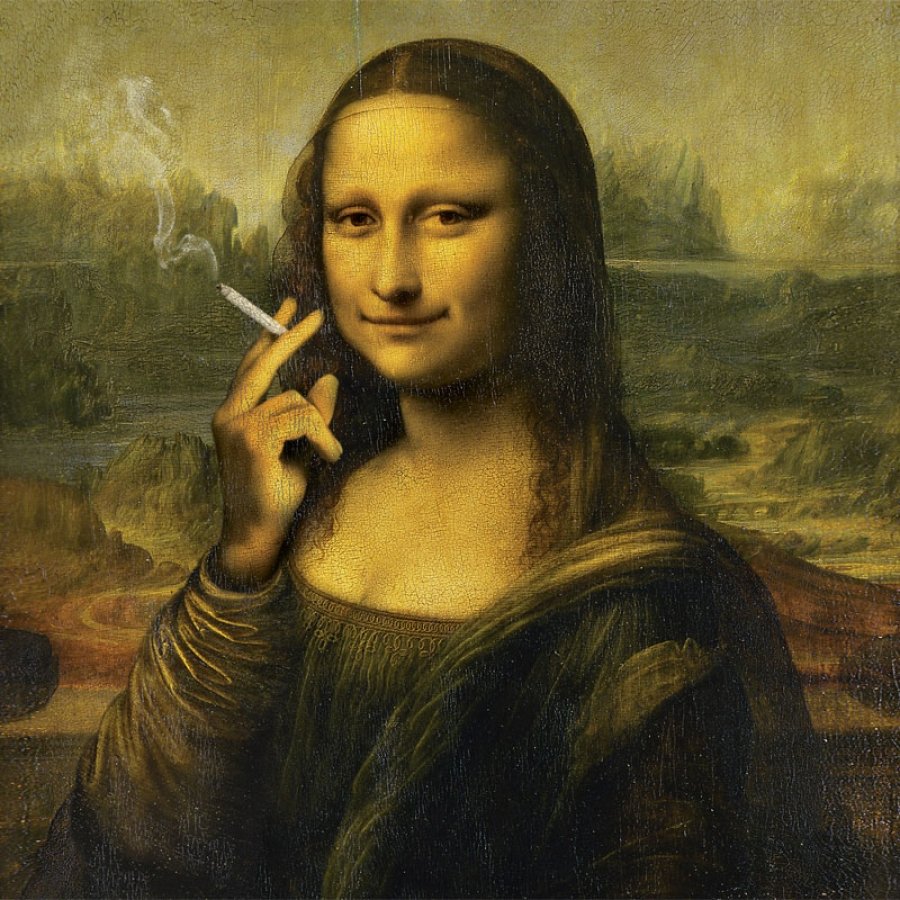 Леонардо да Винчи Мона Лиза с бровями