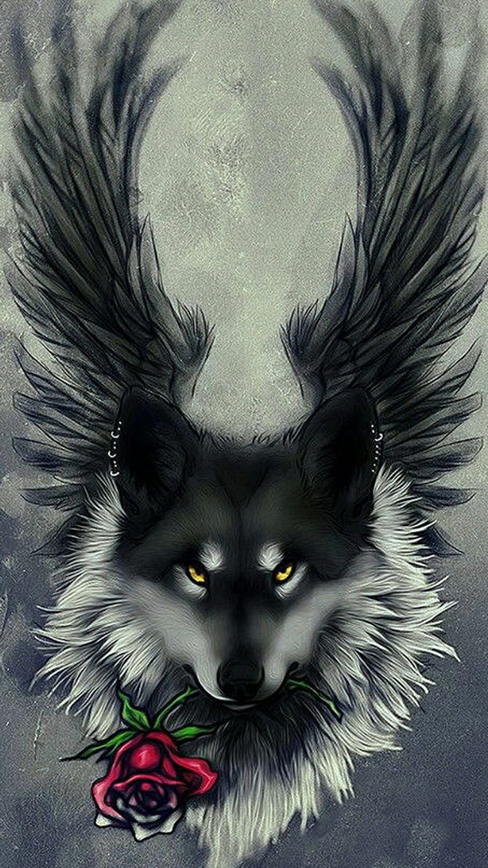 Картинки волков с крыльями