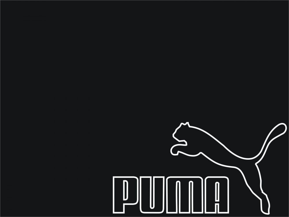 Логотип Пума на черном фоне