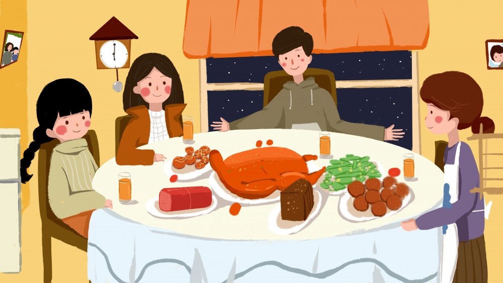 Рождественский ужин семья