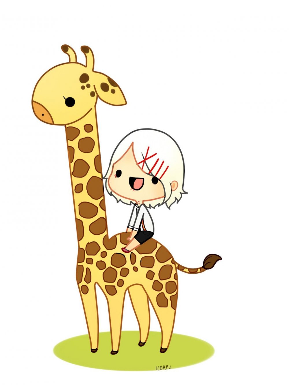 Милый Жирафик и мама рисунок