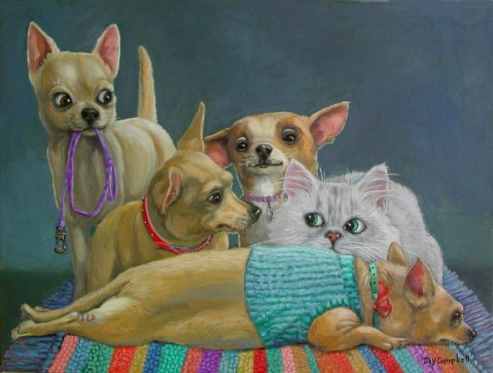 Joy Campbell картины собаки