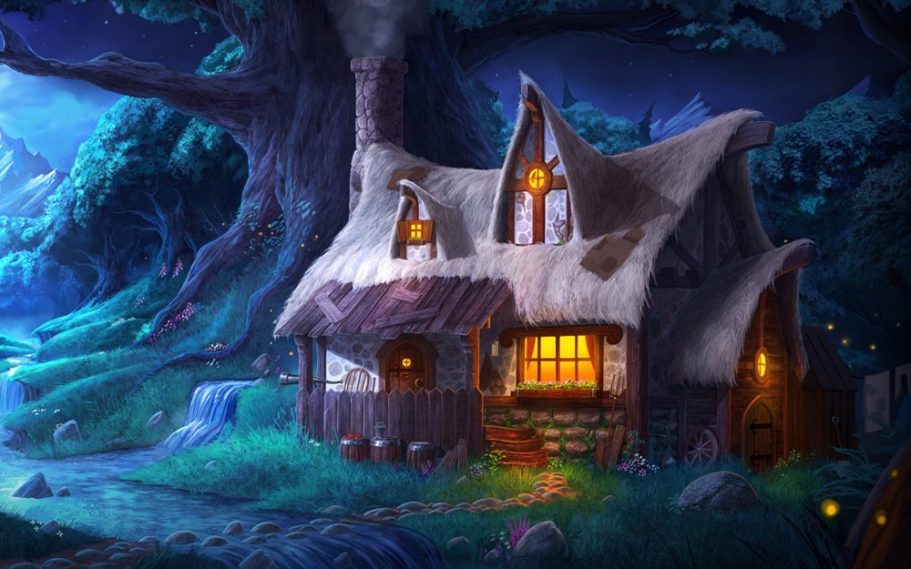 Сказочный домик в лесу