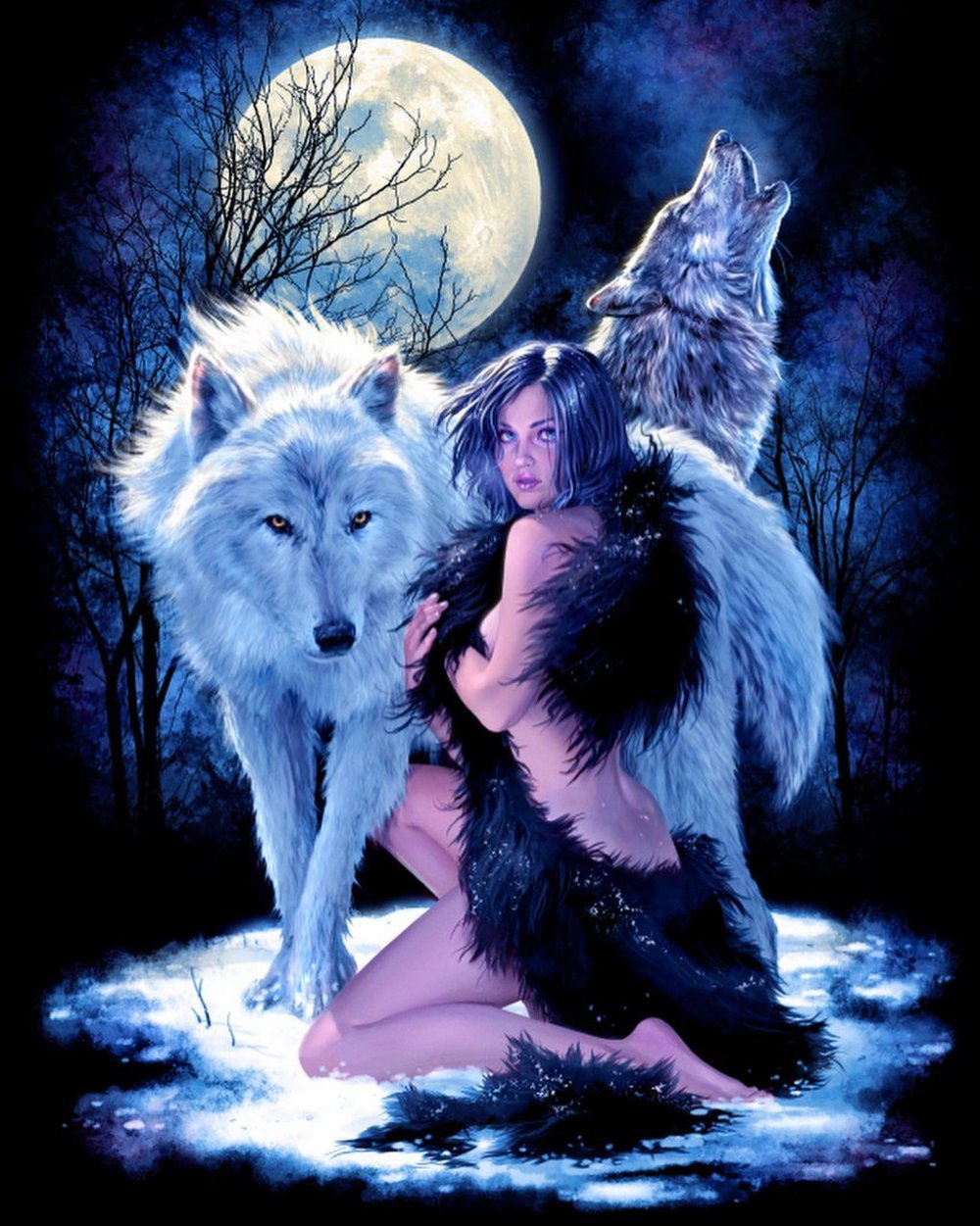 Волк с девушкой картинки