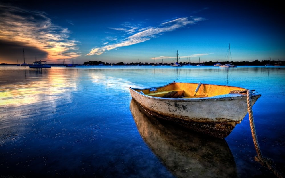 Красивые пейзажи с лодкой
