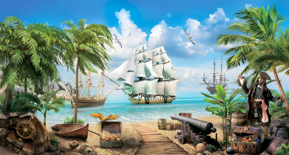 Остров пиратов Карибского моря арт