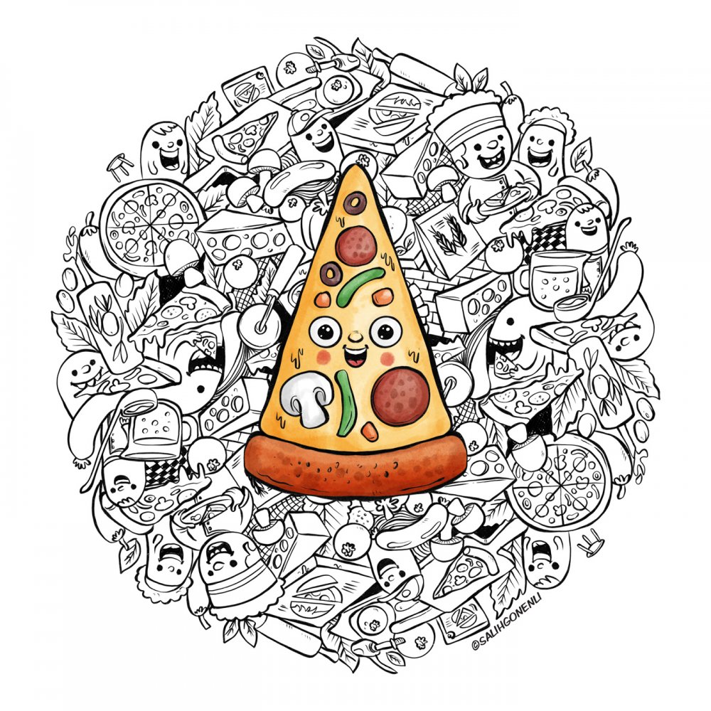 Картинки пицца нарисованная