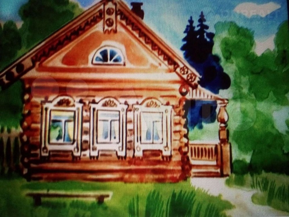 Деревенский домик для рисования