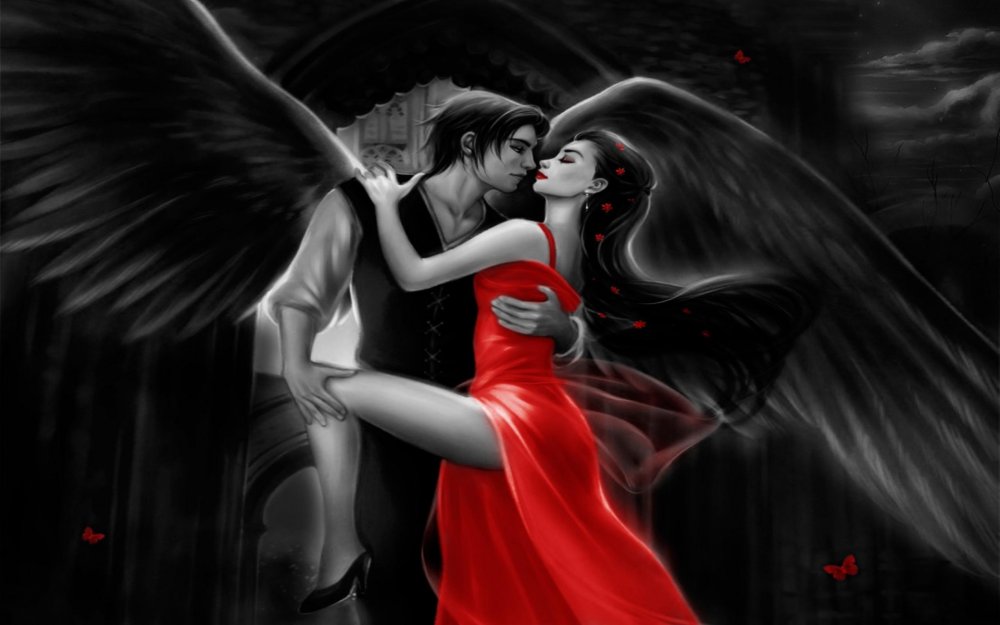 Парень и девушка с крыльями