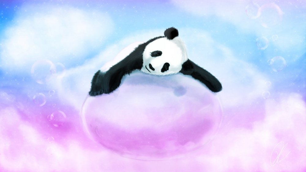 Влюбленные панды рисунок