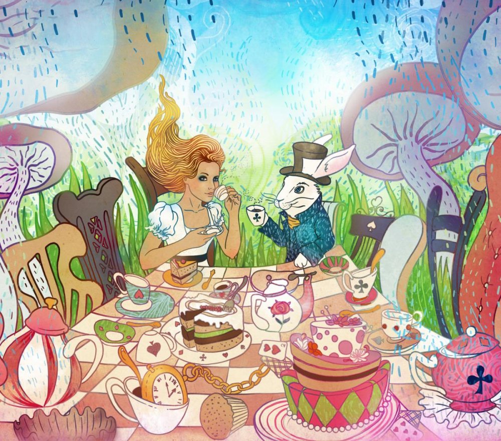 Алиса в стране чудес чаепитие арт