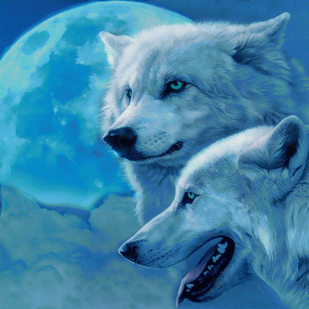 Луна и пара Волков