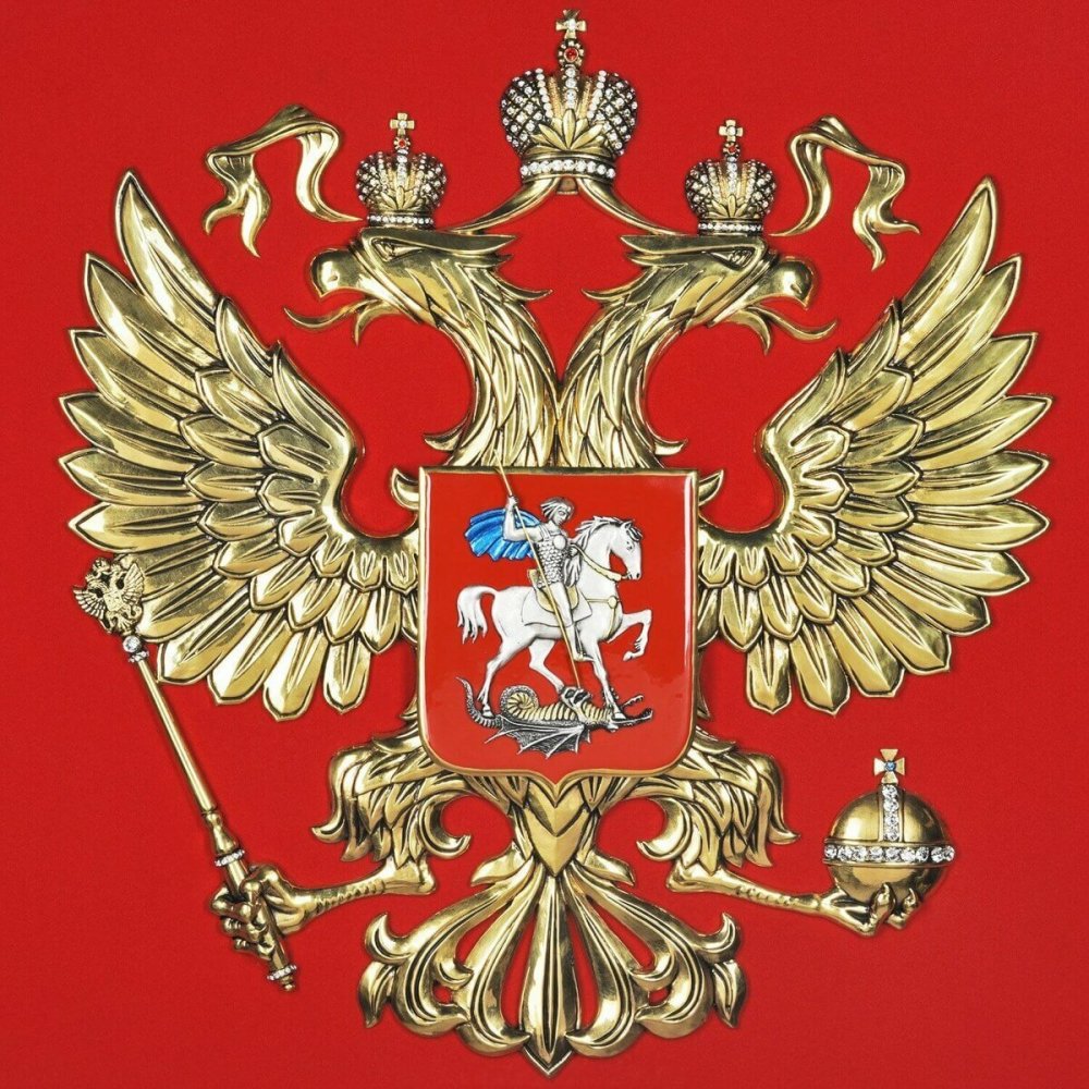 Герб России на чёрном фоне высокого качества