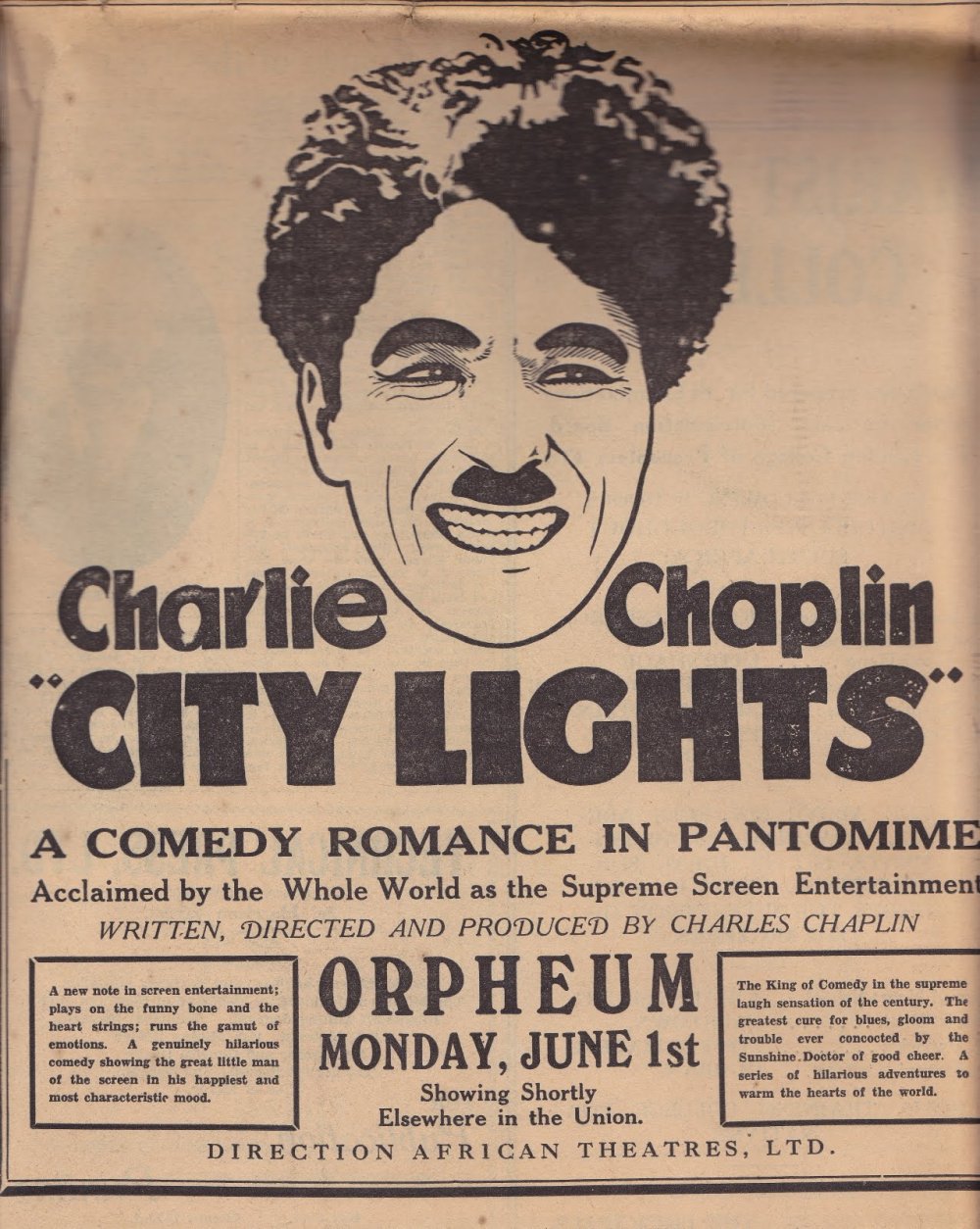 Чарли Чаплин «огни большого города», 1931