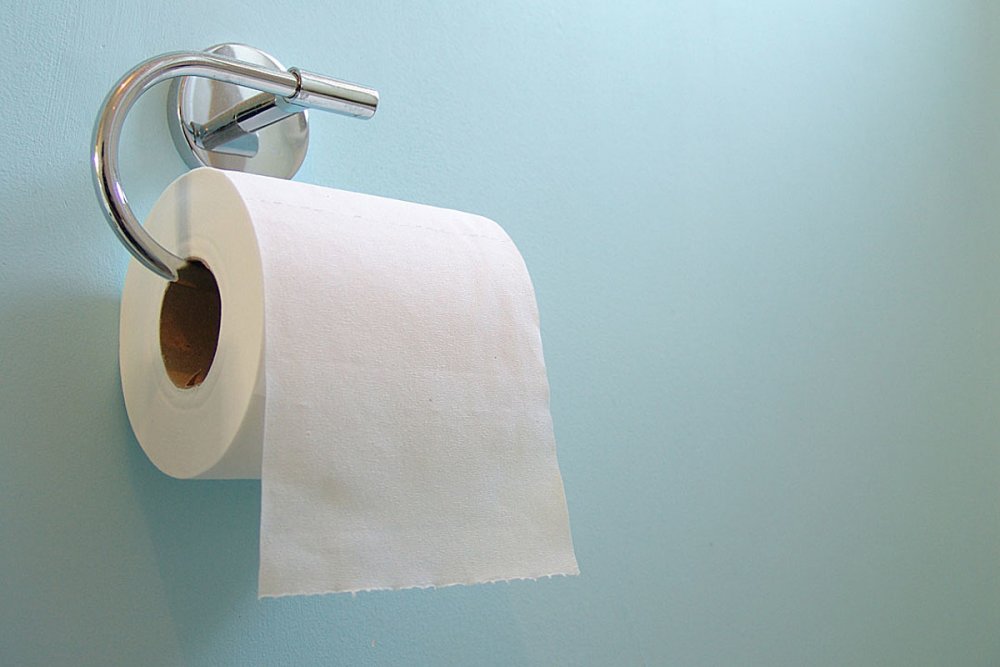Рулон туалетной бумаги в туалете