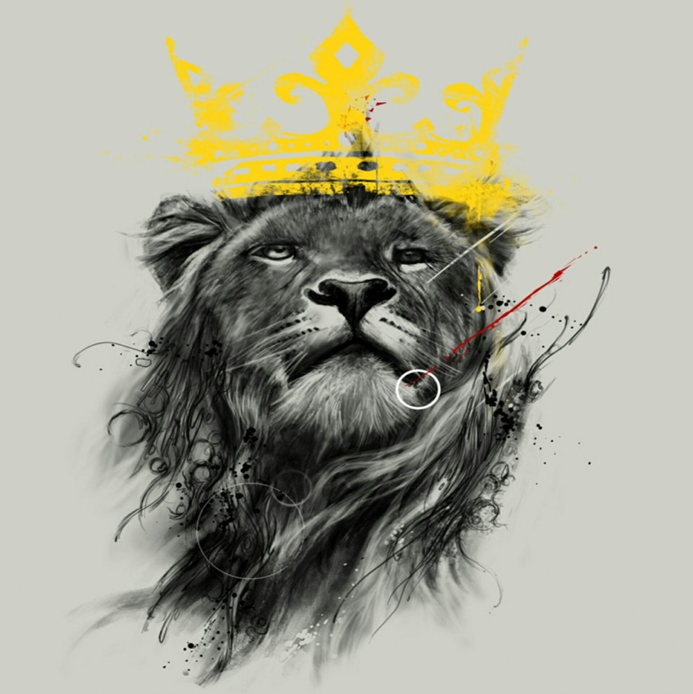 Тату Лев с короной