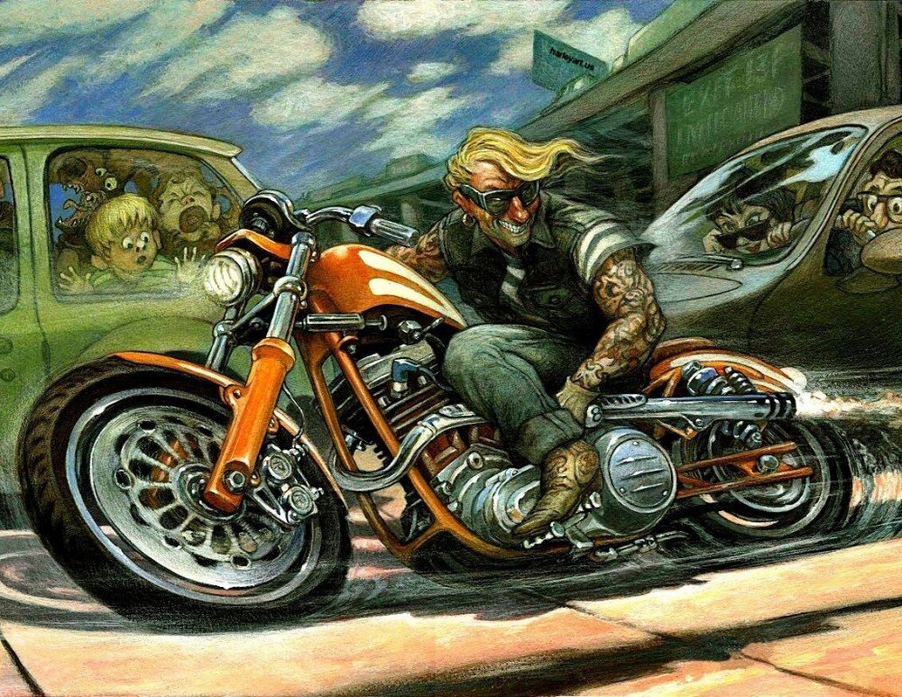 Мотоцикл Харлей арт