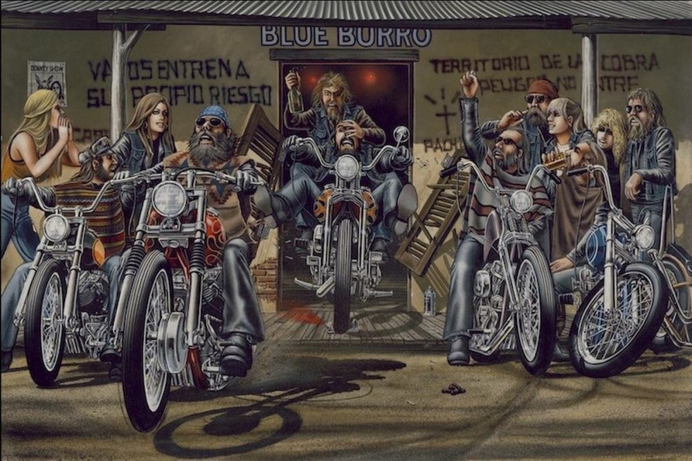 Картины мотоциклов Дэвид Манн