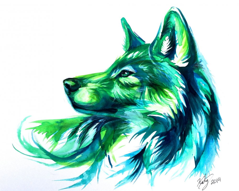 Волк арт карандашом для срисовки