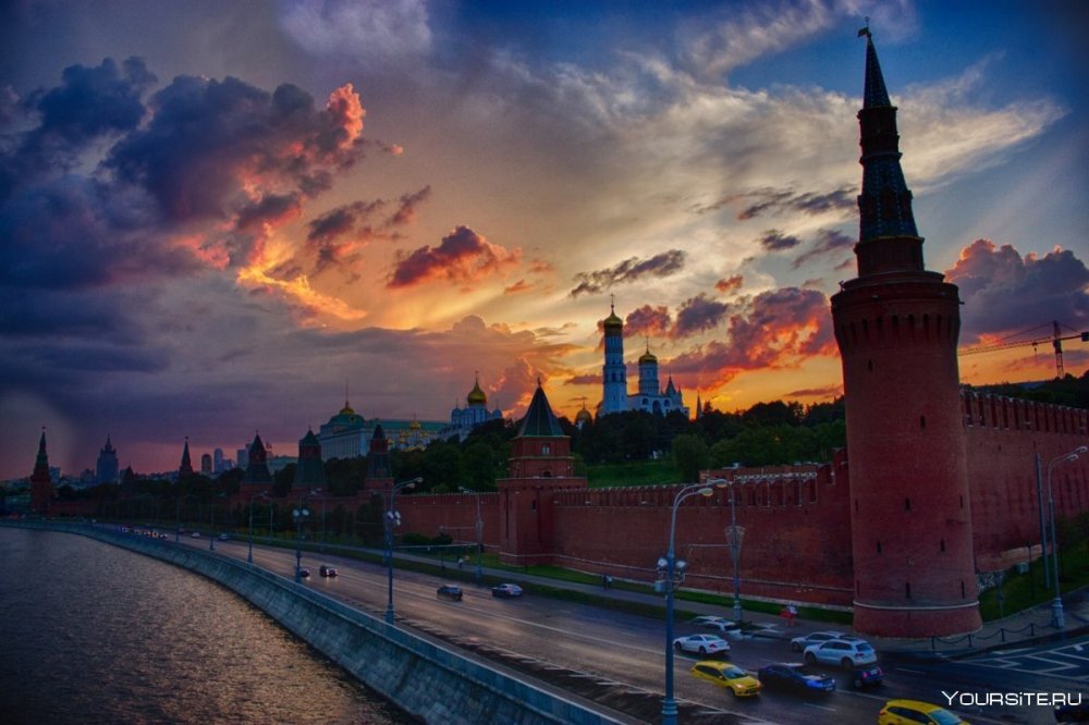 Москва ночная красная площадь