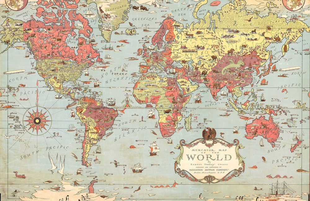Карта мира географическая по странам на русском языке