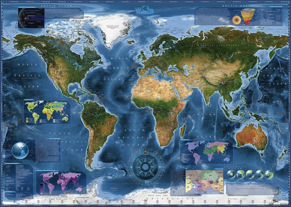 Карта планеты земля