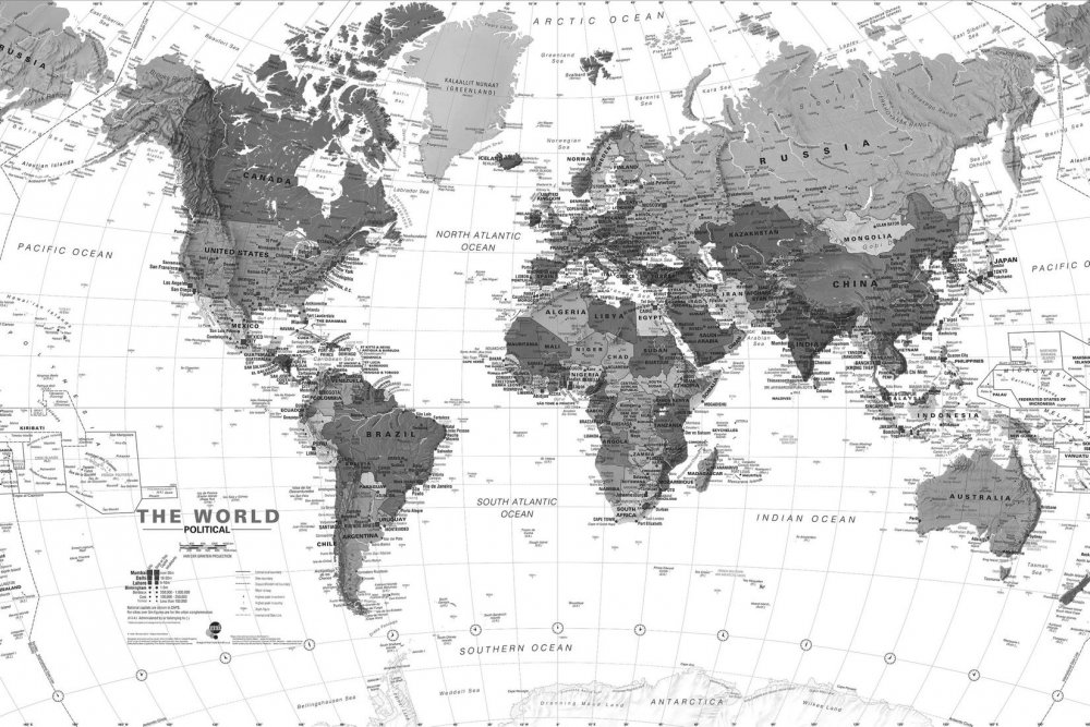 Карта рельефа мира