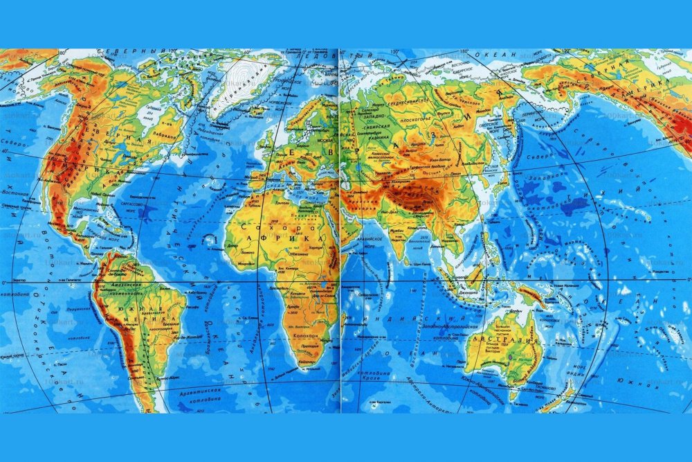 Карта мира на синем фоне