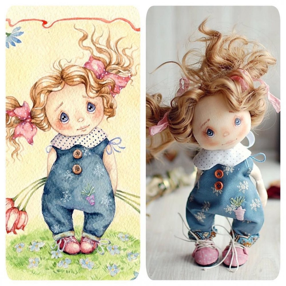 Иллюстрации текстильных кукол