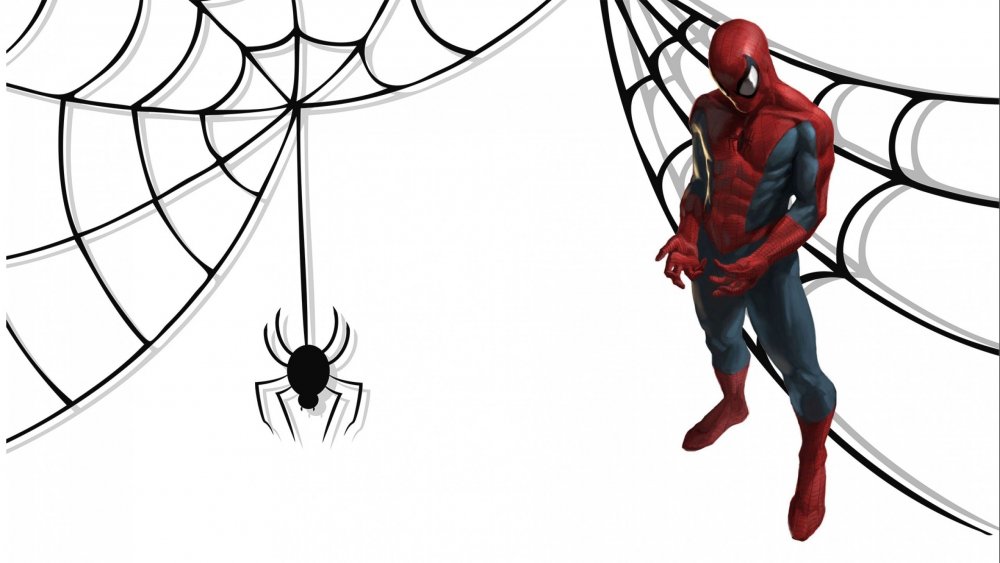 Человек-паук с паутиной Марвел