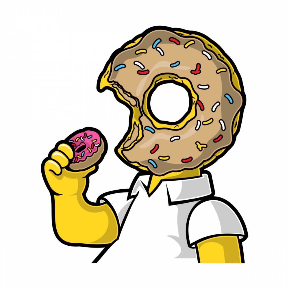 Гомер тянется за пончиком