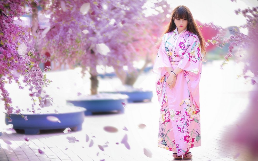 Япония девушки в кимоно
