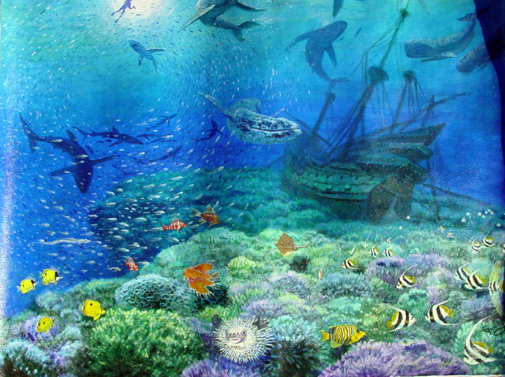 Подводное царство живопись