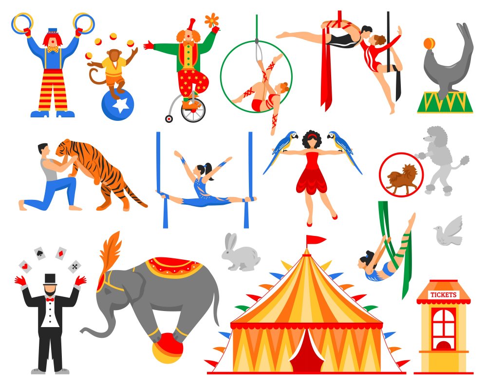 Цирковые артисты иллюстрации